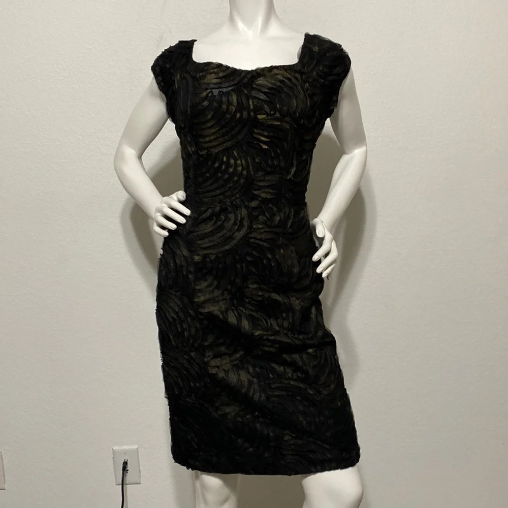 Jessica Howard Ribbon Patterned Sheath Dress Size 4